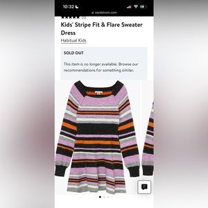 NWOT- Habitual Kid Stripe Fit & Flare Sweater Dress -2T